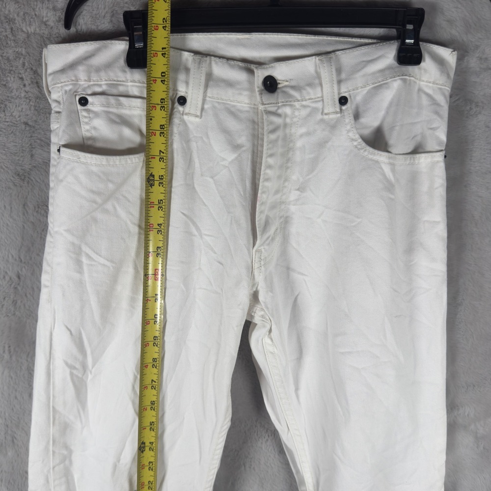 Levis 511 Skinny Jeans Mens 34x32 White Denim Vintage Y2K Stretch Pants - Picture 9 of 13